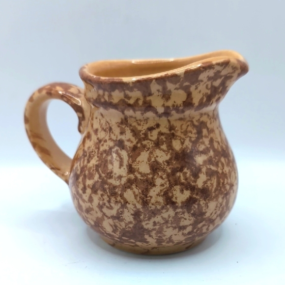 Vintage Pfaltzgraff Pottery Spongeware Gold / Brown Creamer 024 - Picture 10 of 10